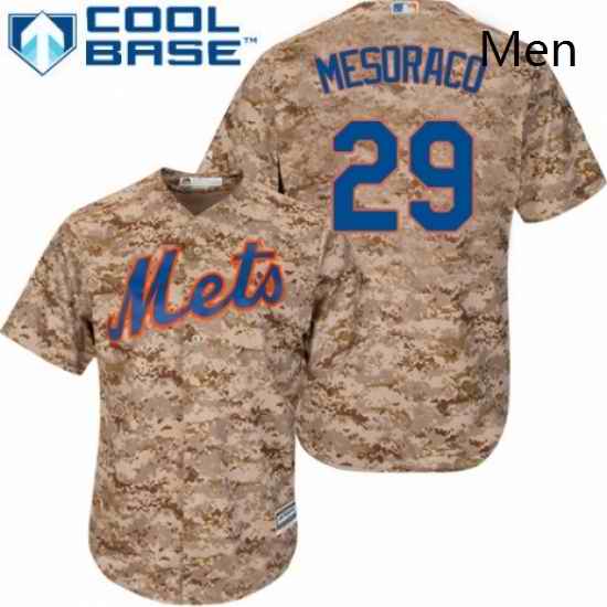 Mens Majestic New York Mets 29 Devin Mesoraco Authentic Camo Alternate Cool Base MLB Jersey